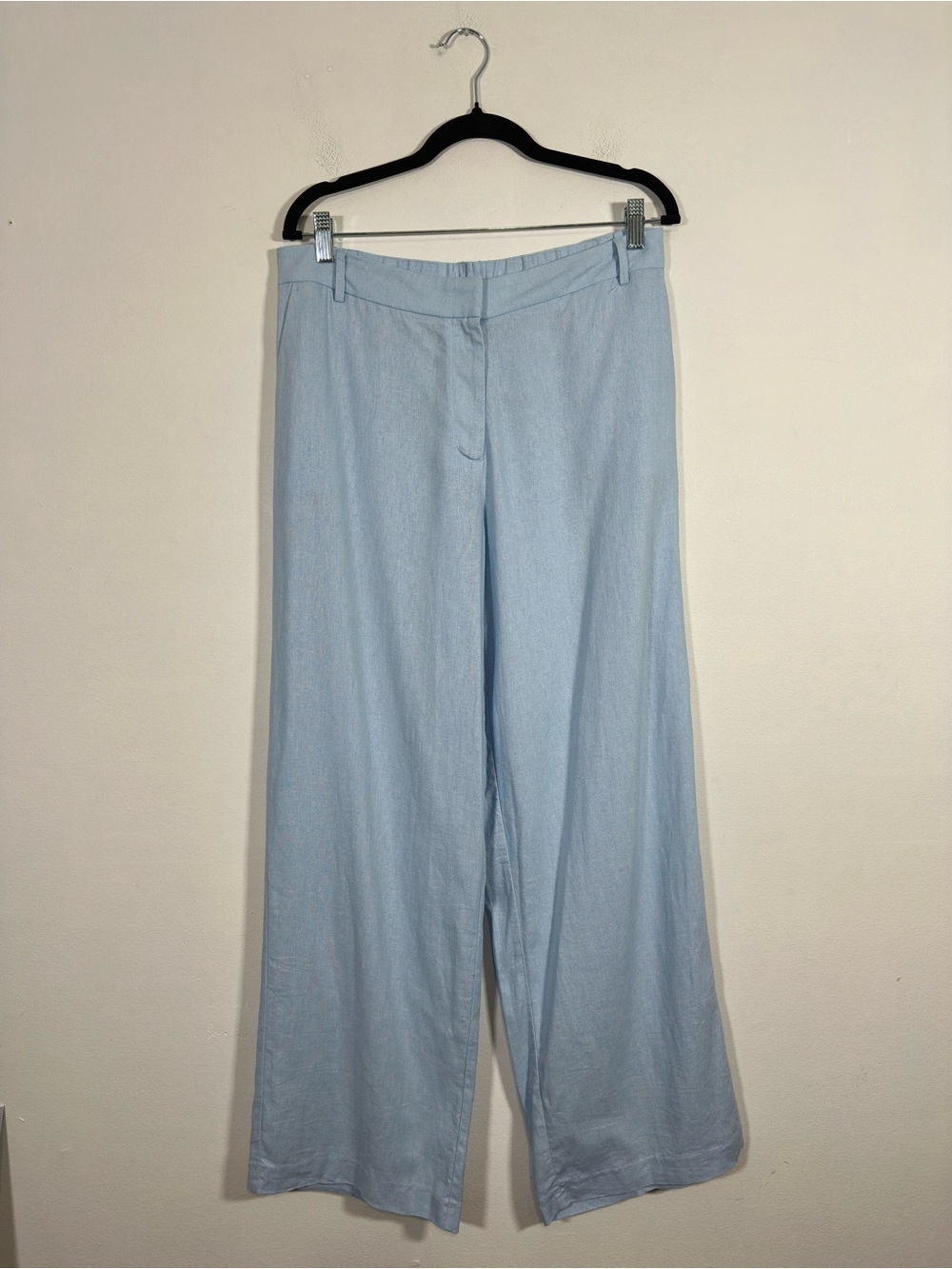 Rachel Zoe Women's Linen Blend Wide Leg Pants Size 12 Pastel Coastal Business